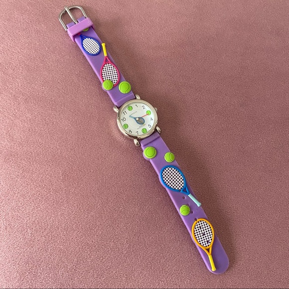 GENEVA KIDS PURPLE TENNIS WATCH - Picture 1 of 5